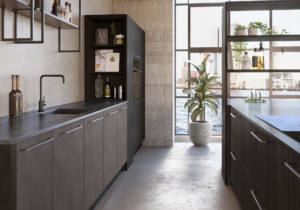 donkere kleuren, keuken, robuust, stoer